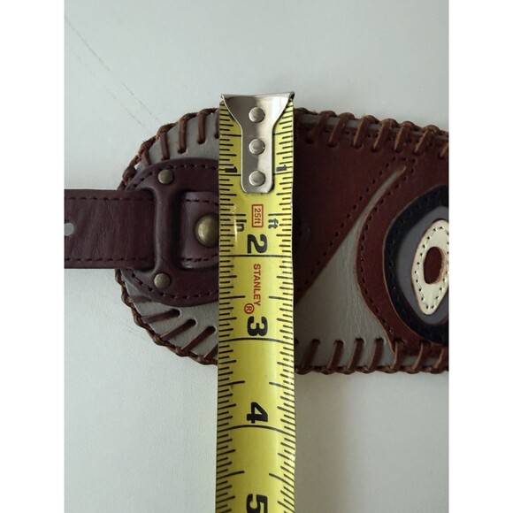 3.5" Wide Waist Leather Statement Belt Boho bohemian western equestrian multi 29 - Picture 12 of 12
